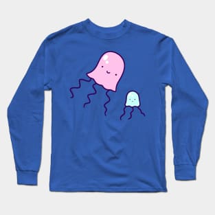 Pink and Little Blue Jellyfish Long Sleeve T-Shirt